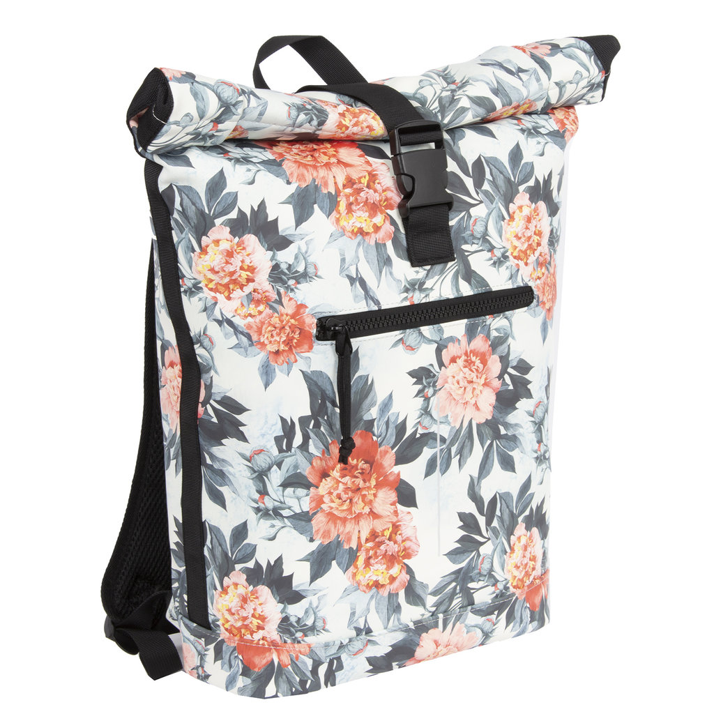 New-Rebels® Mart - Roll-Top - Backpack - Waterafstotend  - Flower Flora Light - Large II - Rugtas - Rugzak