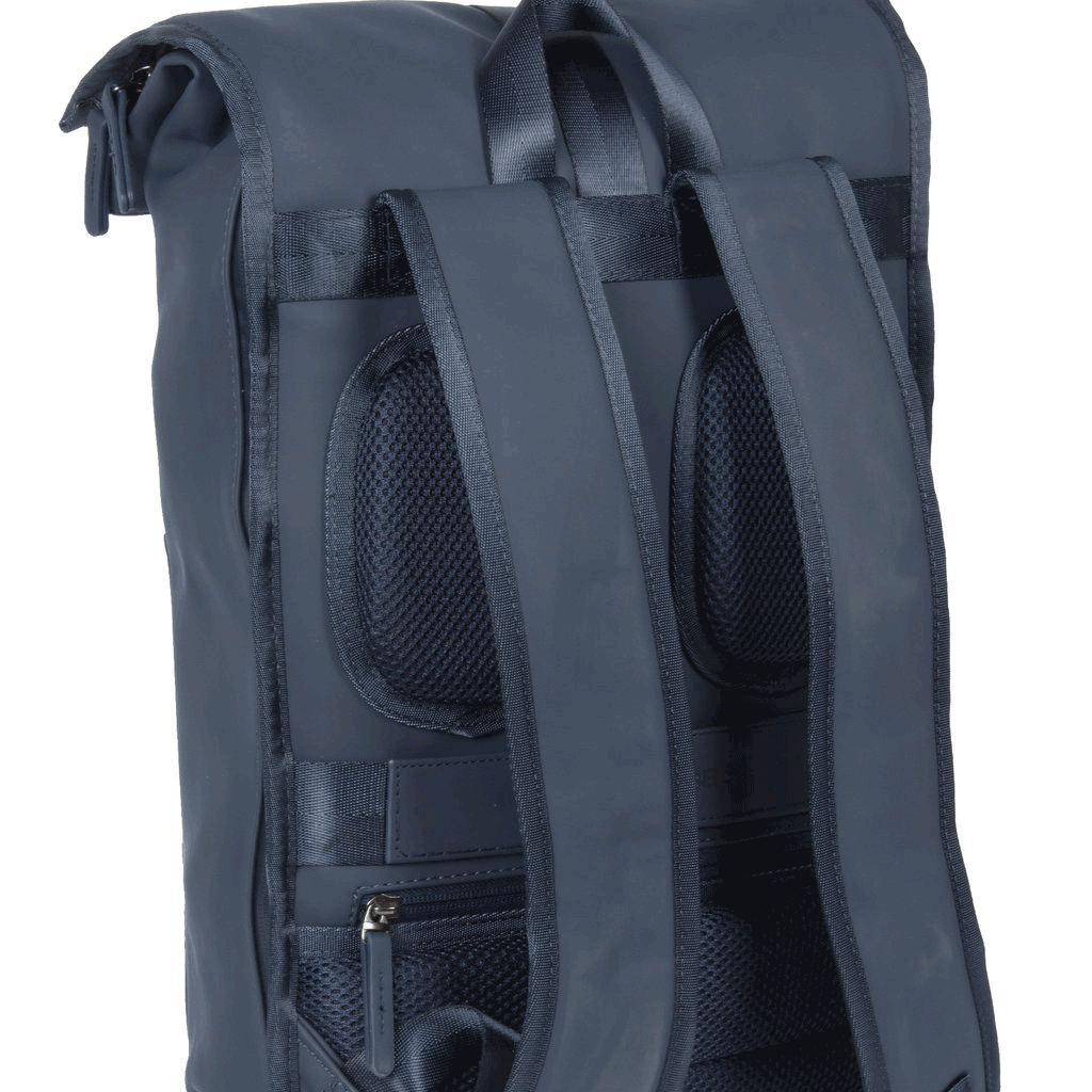 New Rebels New Rebels William Baltimore Navy 13L Rolltop Backpack Water Repellent Laptop 14"