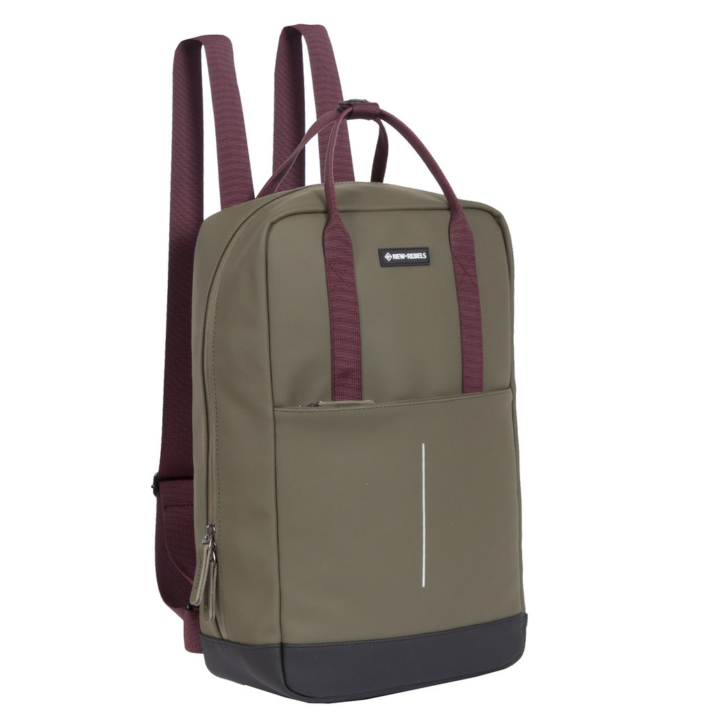 New Rebels Julan Cape Coral Olive Green 14L Backpack Water Repellent Laptop 14.1"