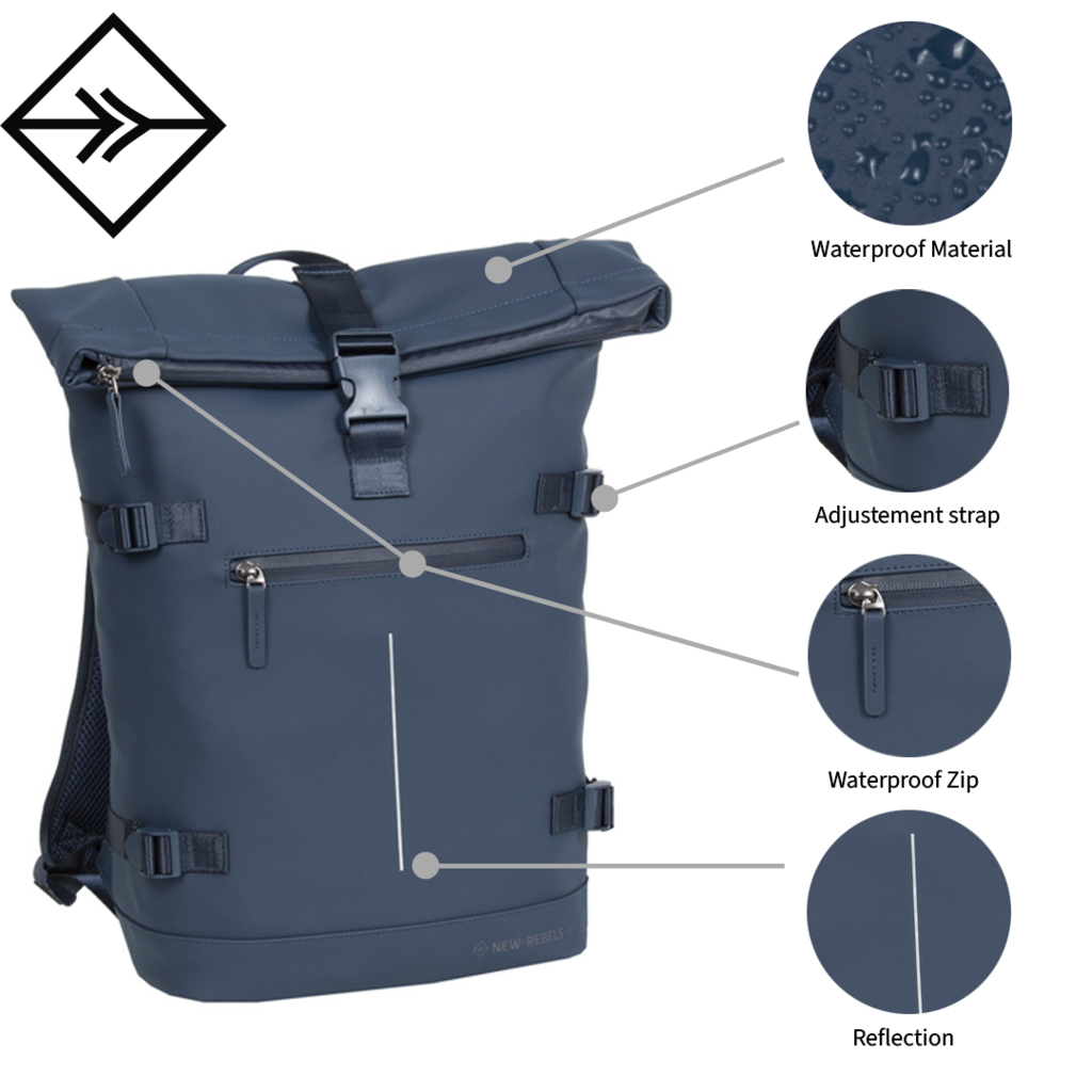 New Rebels New Rebels William Riverside Marineblau 19L Rucksack Wasserabweisend Laptop15.6"