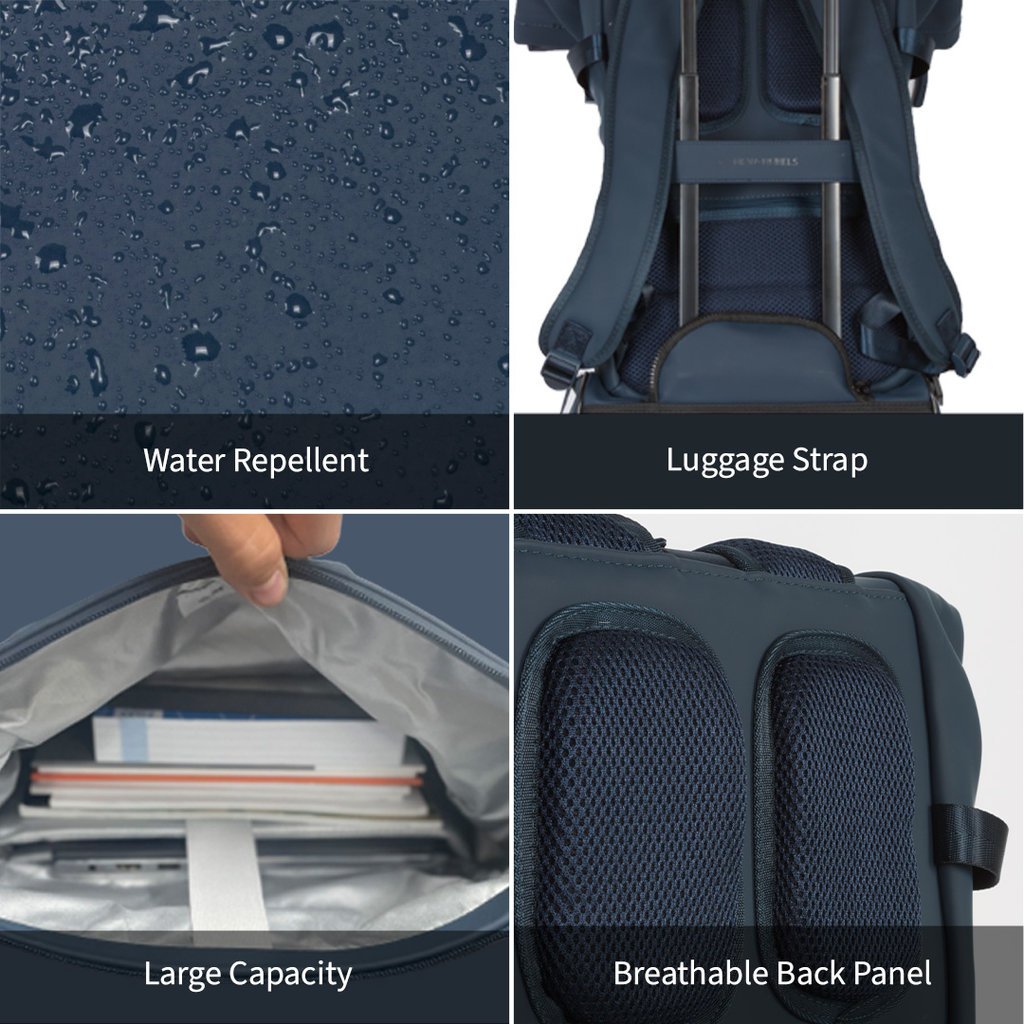 New Rebels New Rebels William Riverside Navy 19L Backpack Water Repellent Laptop 15.6"