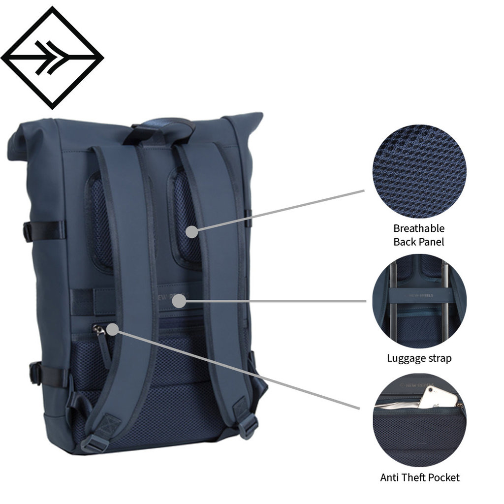 New Rebels New Rebels William Riverside Navy 19L Rugzak Waterafstotend Laptop 15.6"