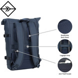 New Rebels New Rebels William Riverside Navy 19L Backpack Water Repellent Laptop 15.6" New Rebels New Rebels William Riverside Navy 19L Backpack Water Repellent Laptop 15.6"