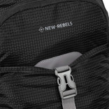 New Rebels ® Kinley - Rugtas - Schooltas - Vrijetijdstas - 48 Liter - Nylon - Zwart