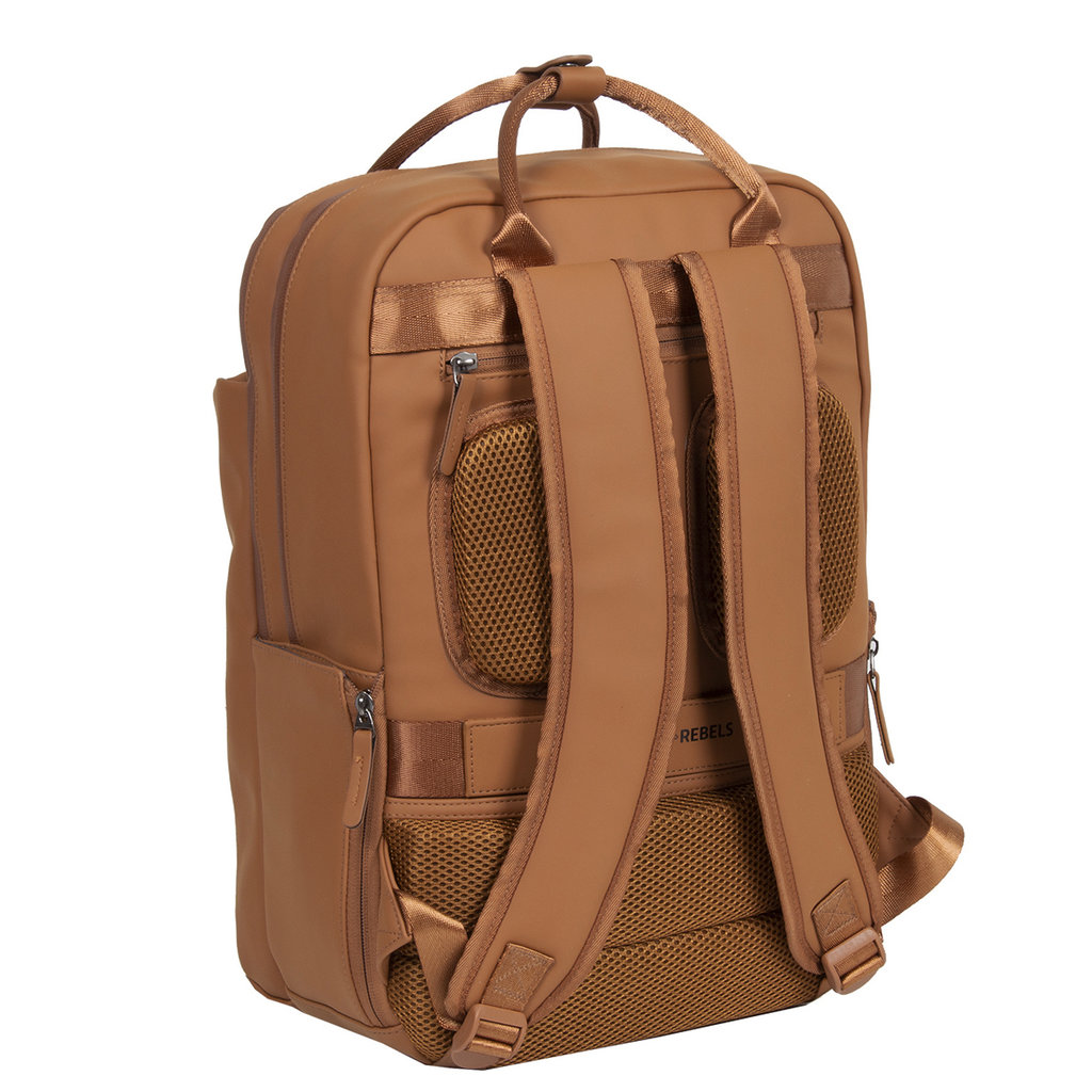 New Rebels William Milwaukee Cognac 20L Rugzak Waterafstotend Laptop 15.6