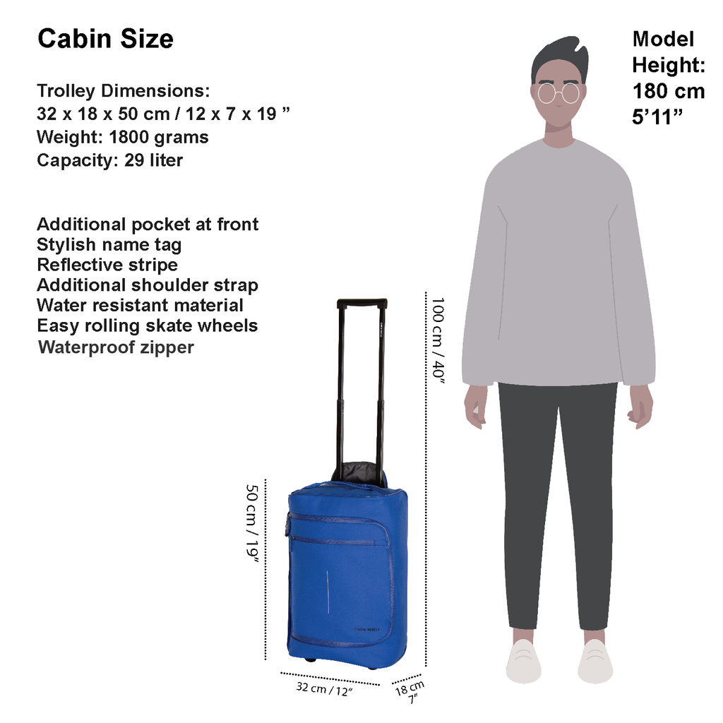 New Rebels New Rebels Harper Laredo Kobaltblau 29L On Board Trolley Wheeled Koffer Wasserabweisend Koffer