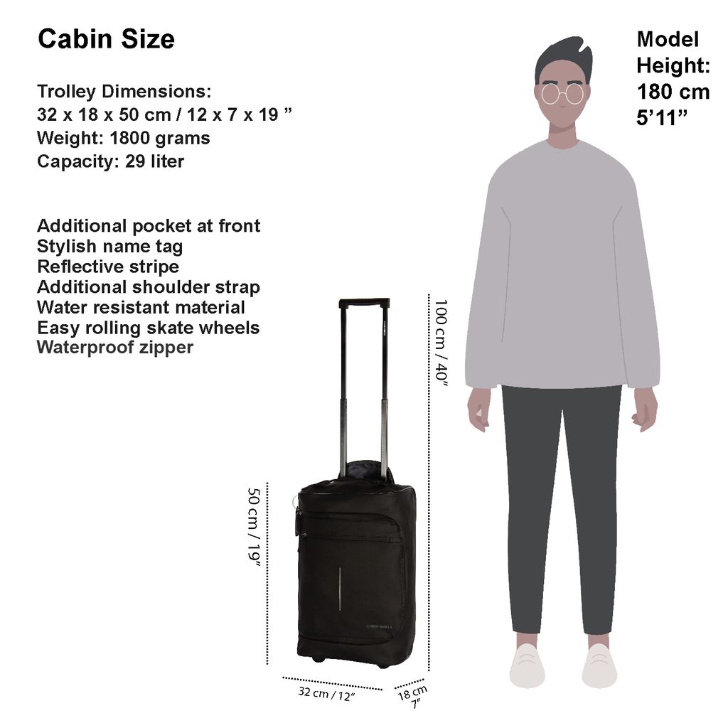 New Rebels New Rebels Harper Laredo Schwarz 29L On Board Trolley Wasserabweisend
