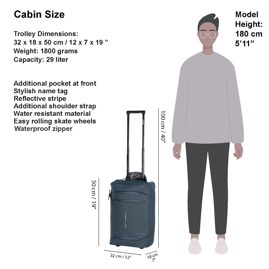 New Rebels New Rebels Harper Laredo Marineblau 29L On Board Trolley Wasserabweisend
