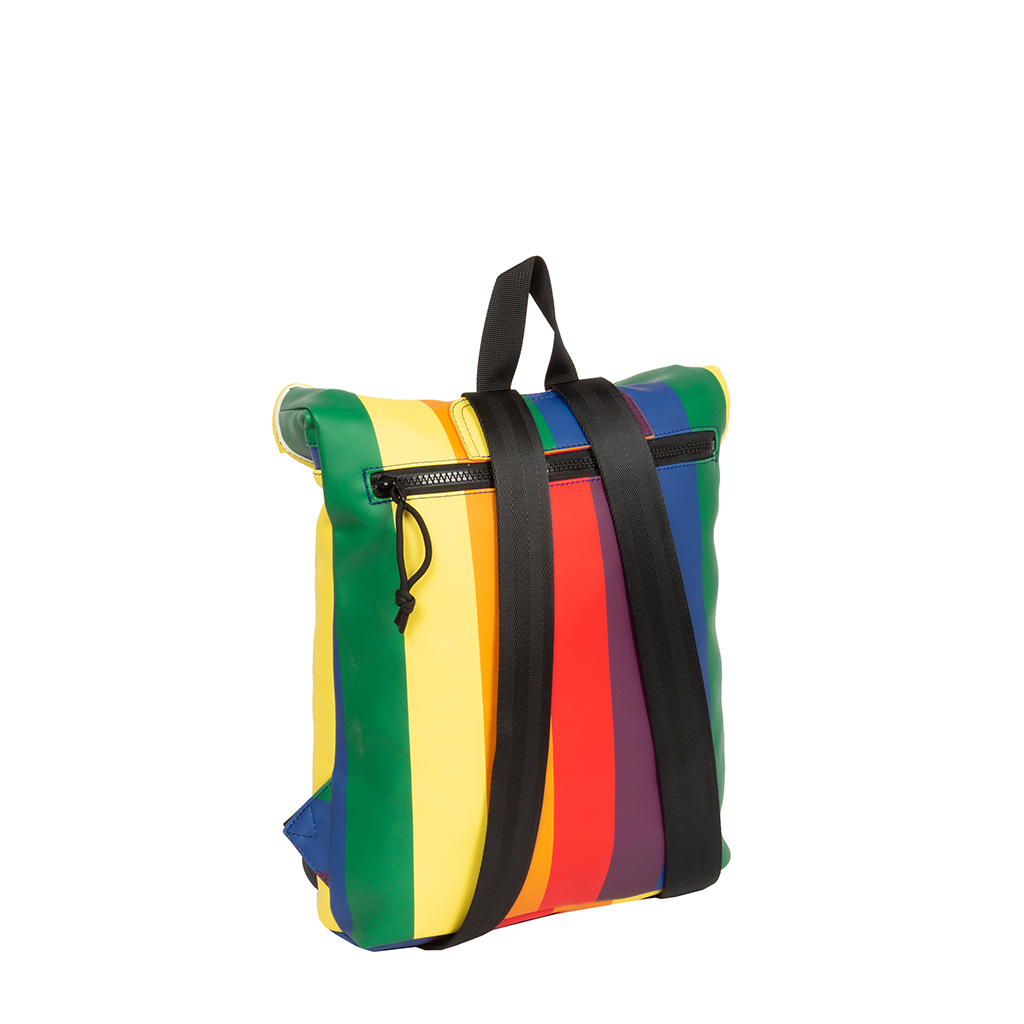 New Rebels ® Mart Rolltop - Mini Rugzak - Waterafstotend - Regenboog