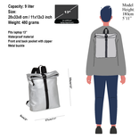 New Rebels New Rebels Mart Los Angeles Metallic Silver 7L Rolltop Backpack Water Repellent New Rebels New Rebels Mart Los Angeles Metallic Silver 7L Rolltop Backpack Water Repellent