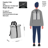 New Rebels ® Mart - Rolltop - Backpack - Water-Repellent - Light Grey - Small II - 27X8X33CM