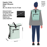 New Rebels Mart New York Mint Blue 19L Backpack Rolltop Water Repellent Laptop 15.6