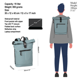 New Rebels New Rebels Mart New York Soft Blue 21L Backpack Rolltop Water Repellent Laptop 15.6" New Rebels New Rebels Mart New York Soft Blue 21L Backpack Rolltop Water Repellent Laptop 15.6"