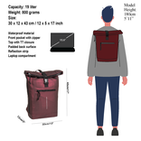 New Rebels New Rebels Mart New York Metallic Burgundy 21L Rucksack Rolltop Wasserabweisend Laptop 15.6" New Rebels New Rebels Mart New York Metallic Burgundy 21L Rucksack Rolltop Wasserabweisend Laptop 15.6"