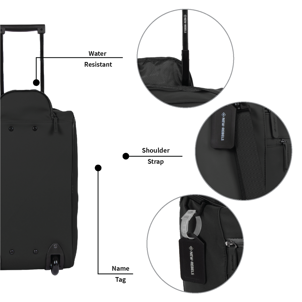 New Rebels New Rebels Harper Laredo Schwarz 29L On Board Trolley Wasserabweisend