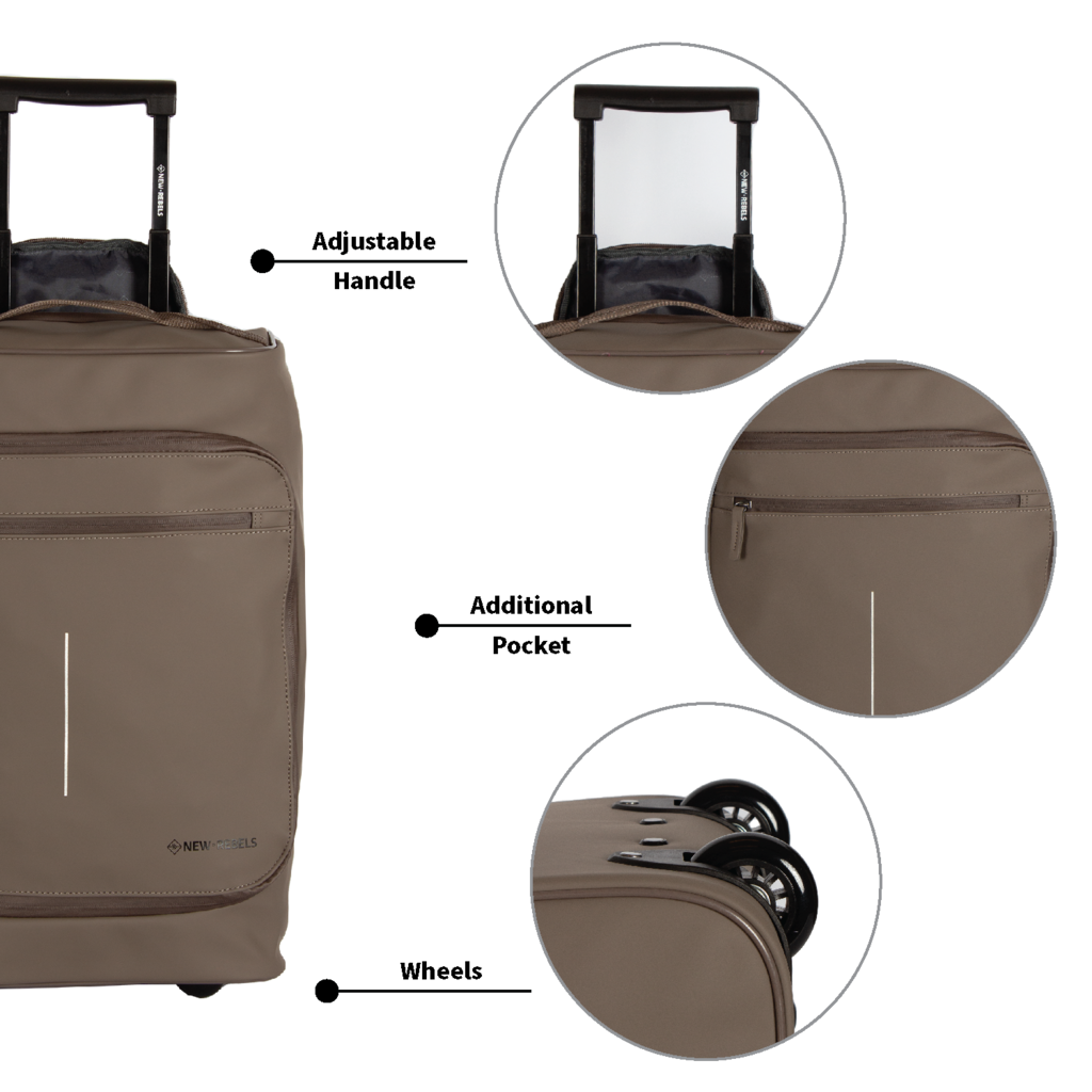 New Rebels New Rebels Harper Laredo Taupe 29L On Board Trolley Wheeled suitcase Water-repellent suitcase
