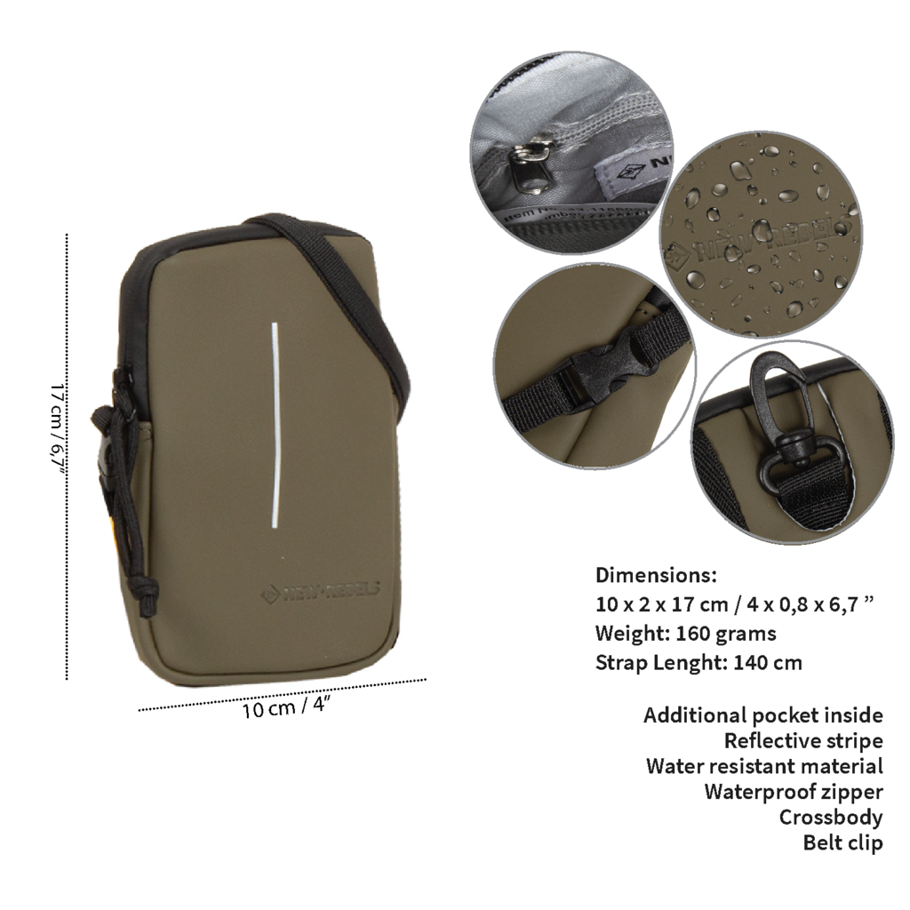New Rebels New Rebels ® Mart - Water Repellent - Phone Pocket - Olive