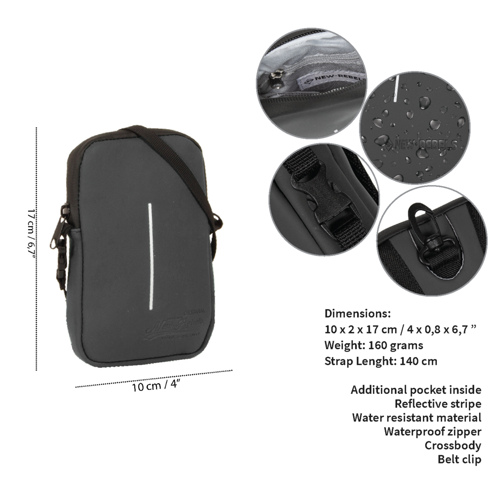 New Rebels New Rebels ® Mart - Water Repellent - Phone Pocket - Black