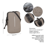 New Rebels ® Mart - Water Repellent - Phone Pocket - Taupe