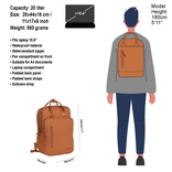 New Rebels New Rebels William Milwaukee Cognac 18L Rugzak Waterafstotend Laptop 15.6"