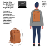 New Rebels William Milwaukee Cognac 20L Rucksack Wasserabweisend Laptop 15.6