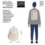 New Rebels New Rebels William Milwaukee Beige 18L Backpack Water Repellent Laptop 15.6"