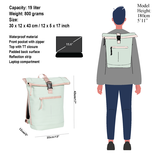 New Rebels New Rebels ® Tim - Rolltop - Rugtas - Rugzak - Waterafstotend - Mint/Zacht Roze New Rebels New Rebels ® Tim - Rolltop - Rugtas - Rugzak - Waterafstotend - Mint/Zacht Roze