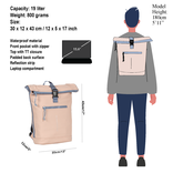 New Rebels ® Tim - rolltop - Backpack - Water-resistant - Soft Pink/Lila