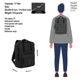 New Rebels New Rebels Mart Chicago Schwarz 17L Rucksack Wasserabweisend Laptop 13"