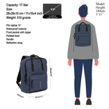 New Rebels New Rebels Mart Chicago Navy 17L Backpack Water Repellent Laptop 13"
