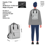 New Rebels Mart Chicago Light Gray 17L Backpack Water Repellent Laptop 13"