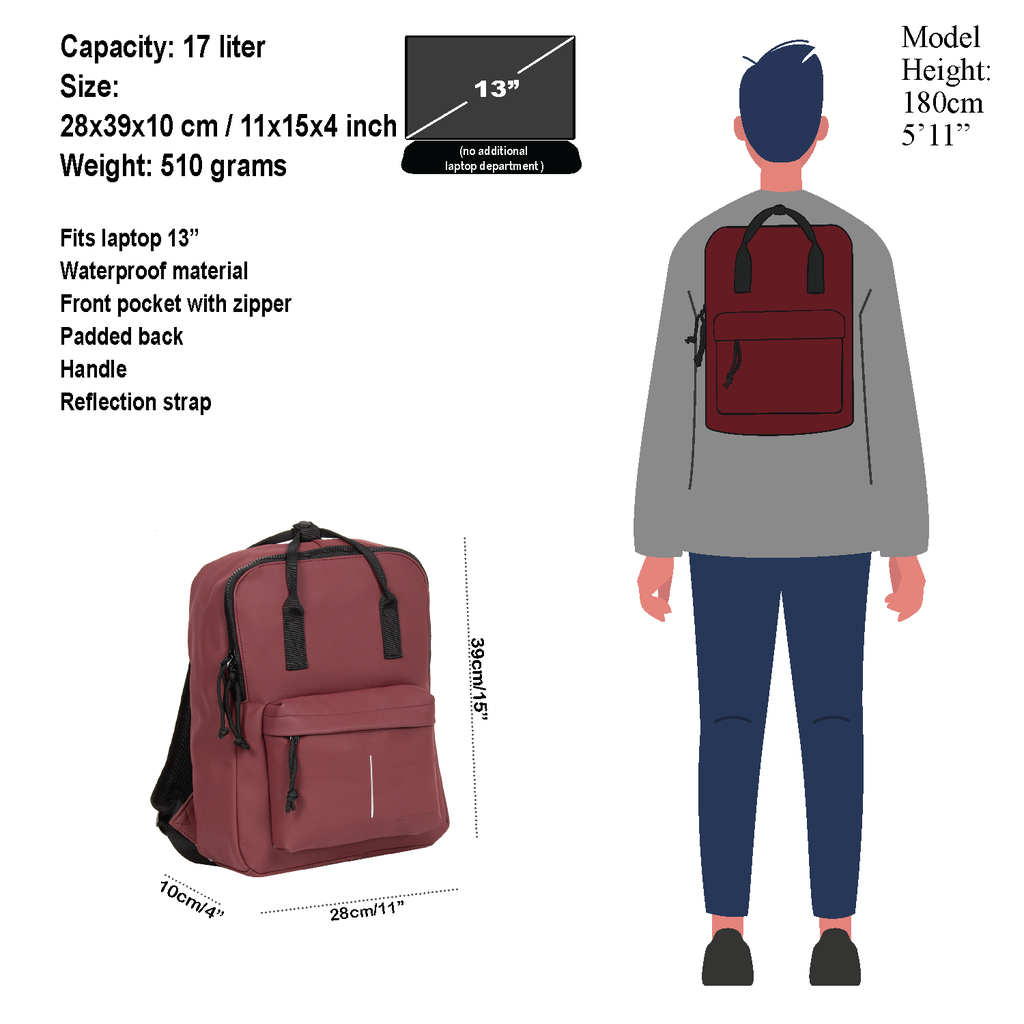 New Rebels ® Mart - Rucksack - Burgundy IV - Rucksack