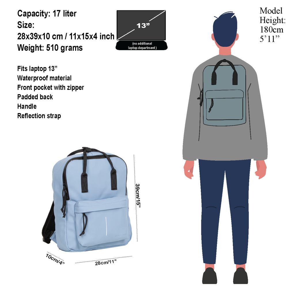 New Rebels ® Mart - Backpack - Soft Blue IV - Backpack