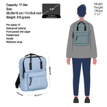 New Rebels New Rebels Mart Chicago Soft Blue 17L Backpack Water Repellent Laptop 13"