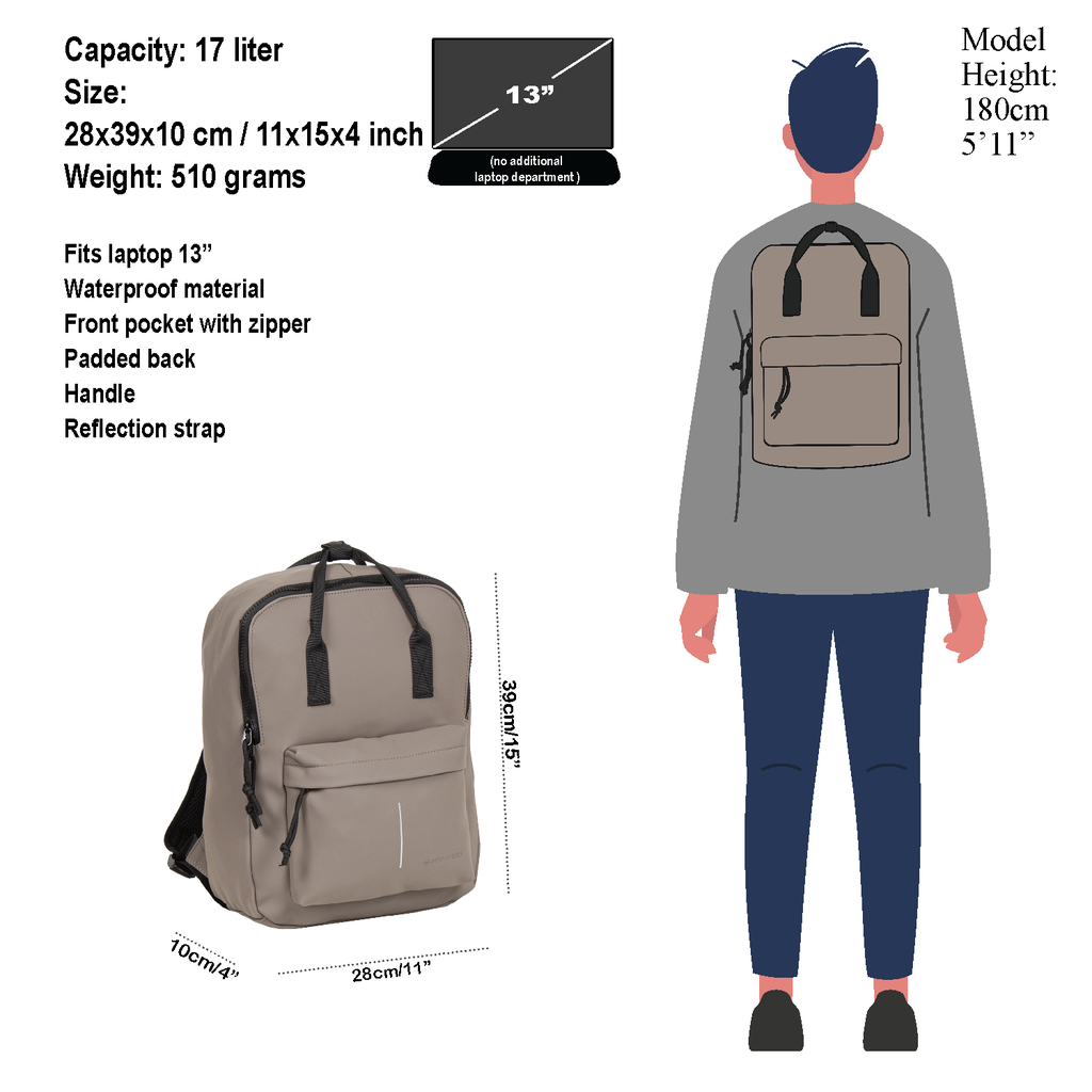 Slapen geld Winkelcentrum New-Rebels® Mart - Backpack - Taupe IV - Backpack - New Rebels