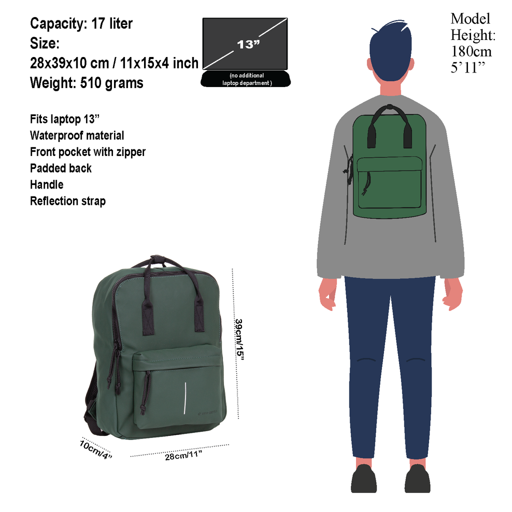 New Rebels ® Mart - Rucksack - Dunkelgrün IV - Rucksack