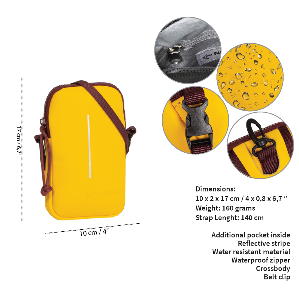 New Rebels New Rebels ® Tim - Waterafstotend - Telefoontas - Telefoontasje -  yellow / red