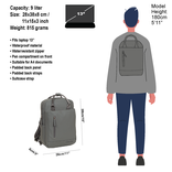 New Rebels Harper Miami Antracite Grey 9L Backpack Water Repellent Laptop 13.3