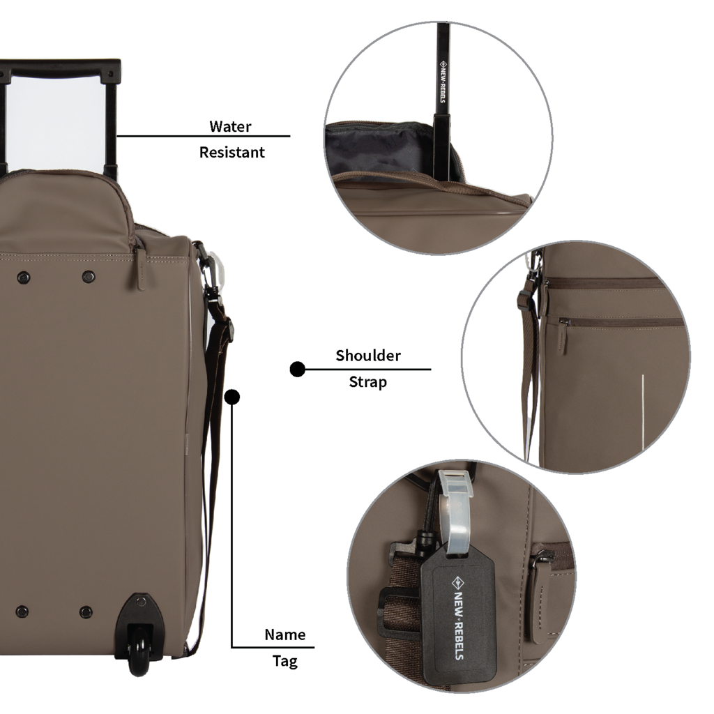 New Rebels New Rebels Harper Laredo Taupe 29L On Board Trolley Wheeled suitcase Water-repellent suitcase