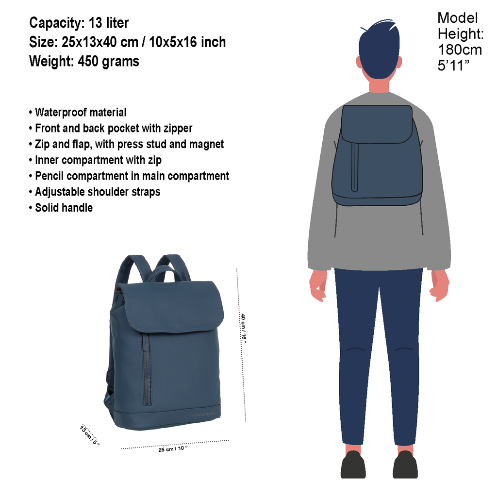 New Rebels New Rebels Daley Washington Marineblau 10L Rucksack Wasserabweisend