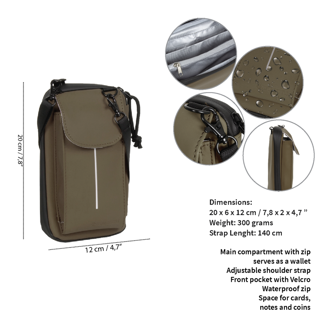 New Rebels New Rebels ® Mart Water-Repellent Phone Bag Olive