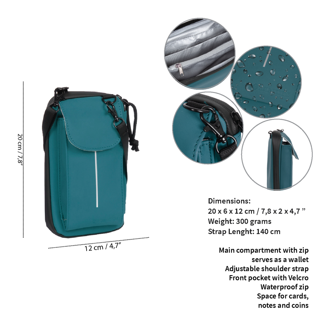 New Rebels ® Mart Water-Repellent Phone Bag Petrol