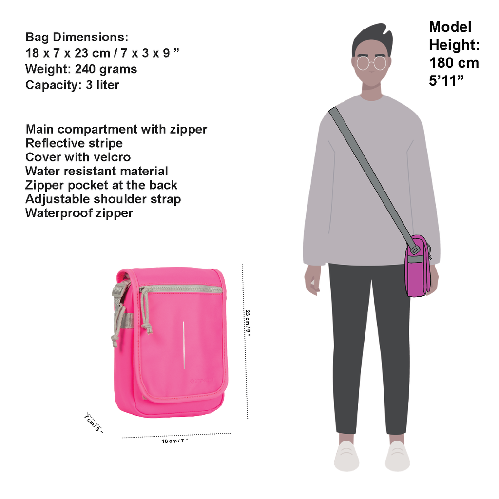 New Rebels Mart Louisville Neon Pink Shoulder Bag Water Repellent