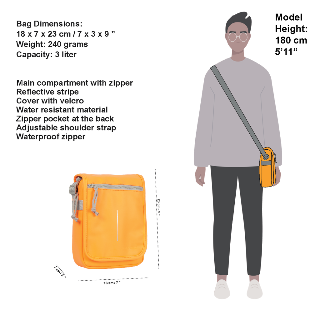 New Rebels ® Mart - Small - Mit Überschlag - Umhängetasche Bag - Crossbody Bag- Orange Neon