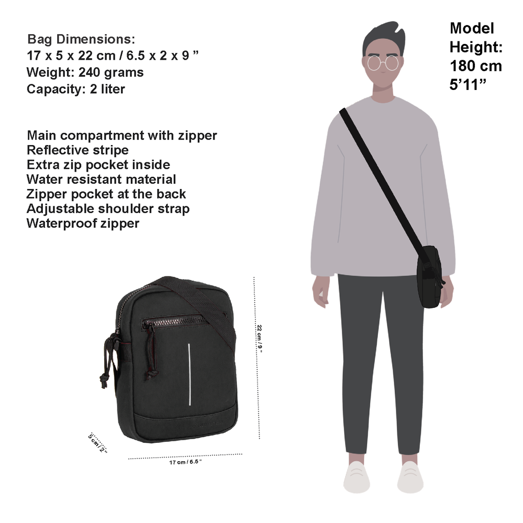 New Rebels New Rebels ® Mart - Schultertasche - Umhängetasche - Top Zip - Schwarz