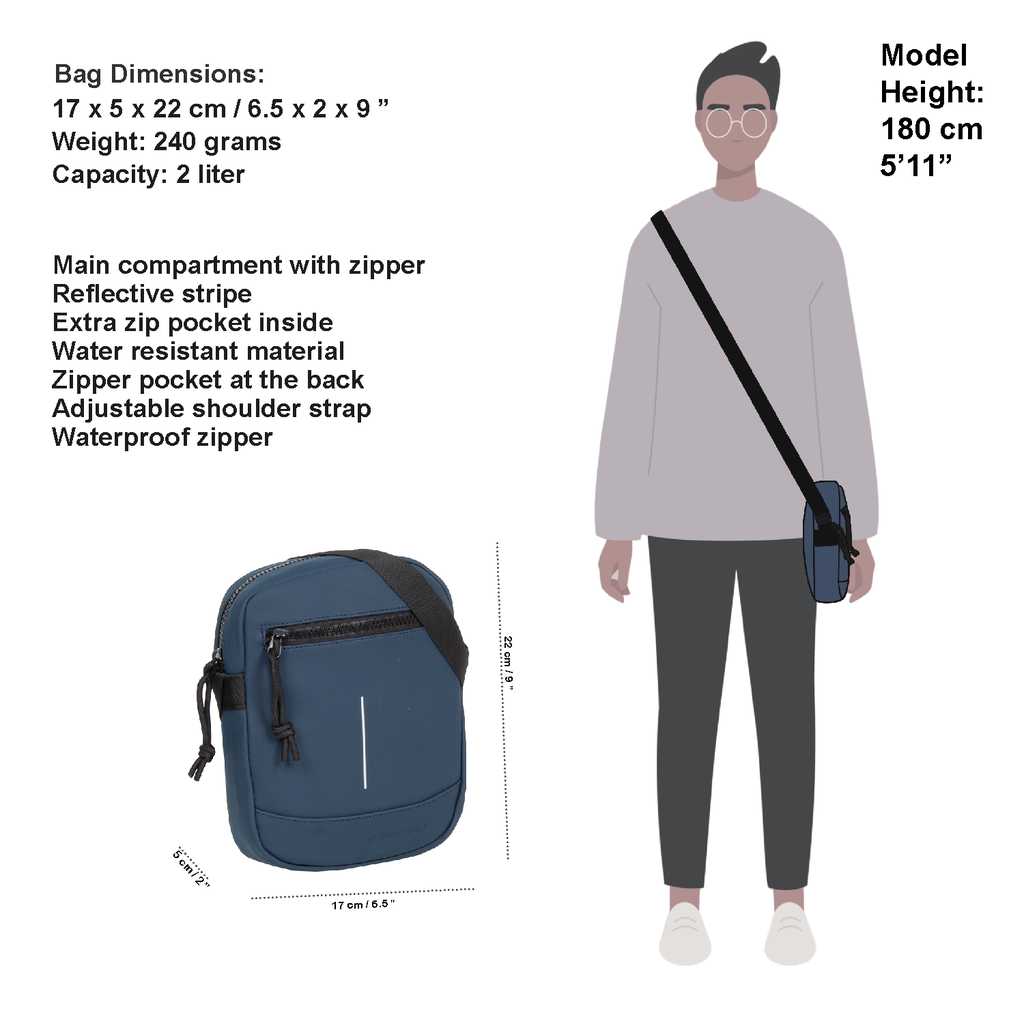New Rebels ® Mart - Shoulder bag - Crossbody bag - Top Zip - Navy Blue