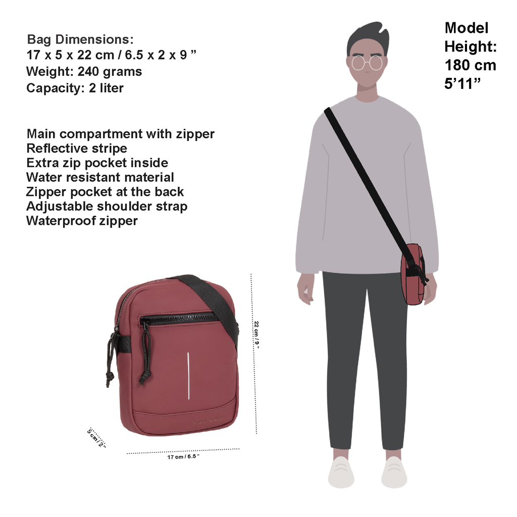 New Rebels New Rebels ® Mart - Schultertasche - Umhängetasche - Top Zip - Burgundy