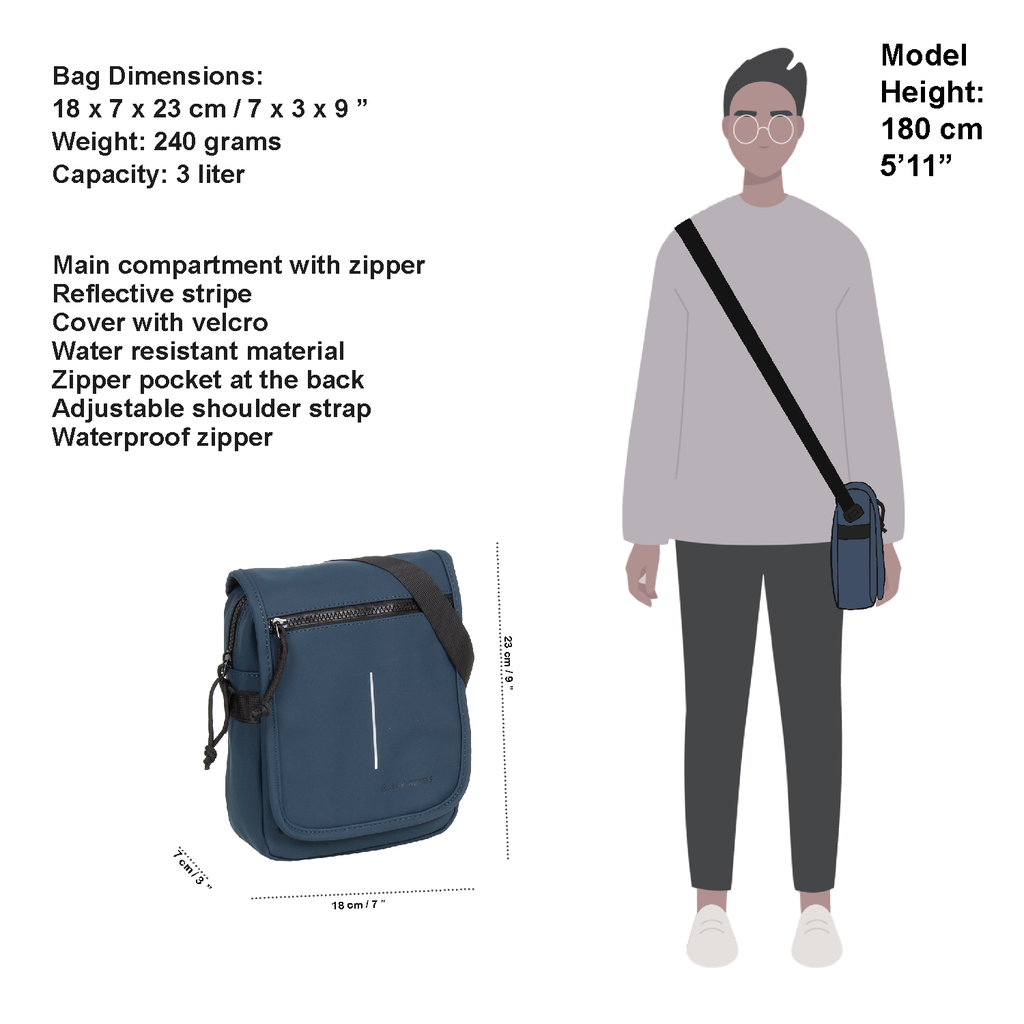 New Rebels New Rebels ® Mart - Small - Flap - Schoudertas - Crossbody tas - Navy Blauw