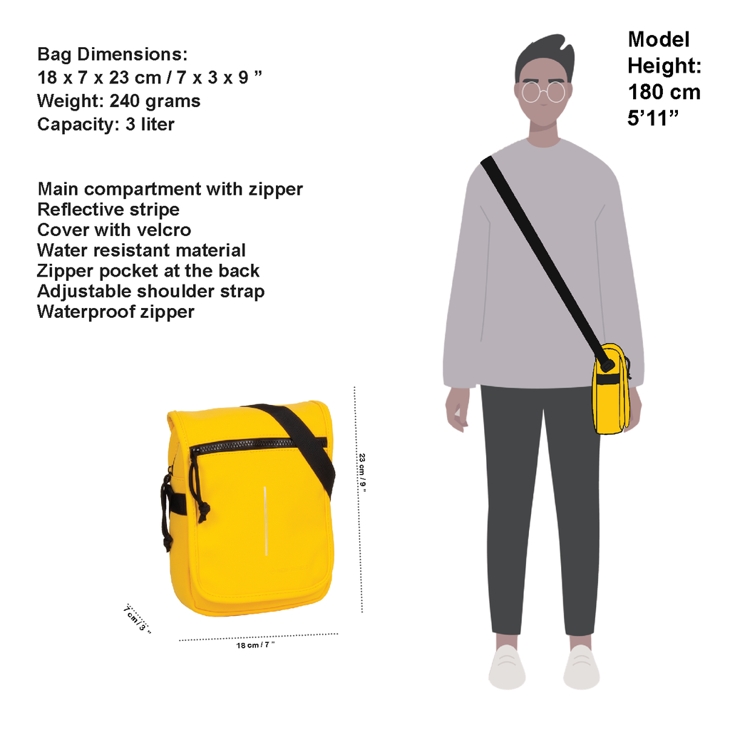 New Rebels New Rebels ® Mart - Small - Flap - Shoulderbag - Crossbody bag -Yellow