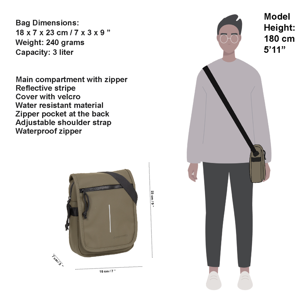 New Rebels ® Mart - Small - Flap - Shoulderbag - Crossbody bag - Olive